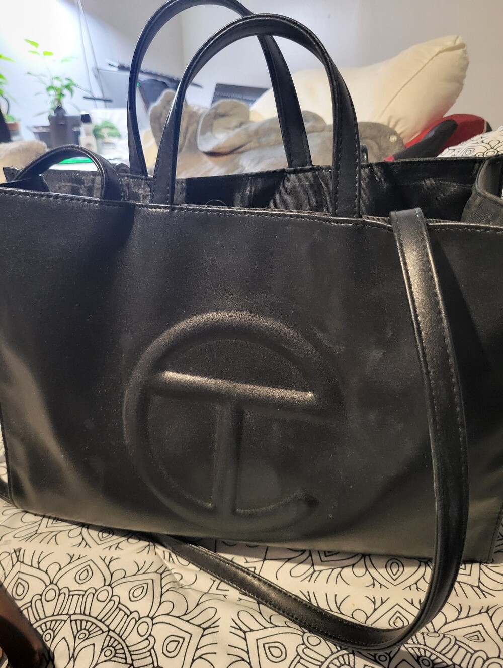 Telfar Tote Bag with Embossed Logo - Elegant Everyday Carry